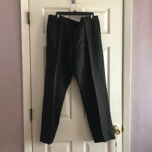 Hugo Boss Linen Black Slim Mens Pants sz 36x29